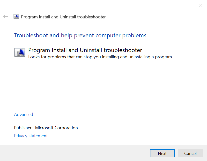 Use the program 'Microsoft Program Install and Uninstall Troubleshooter' 