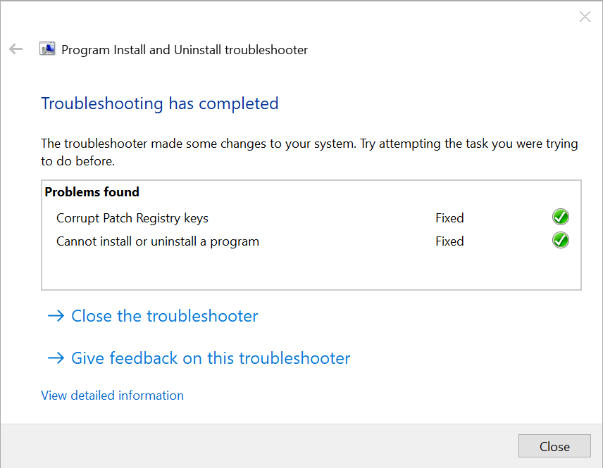 Use the program 'Microsoft Program Install and Uninstall Troubleshooter' 